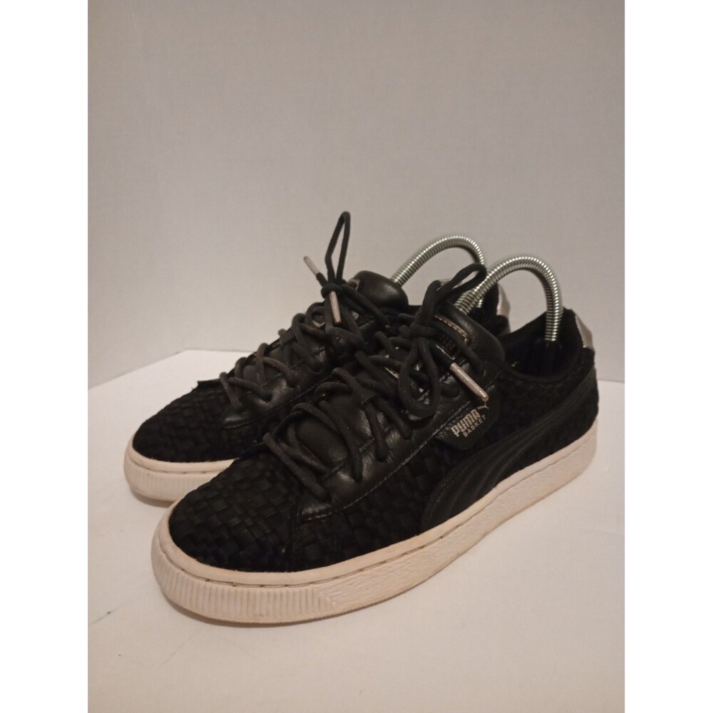 Puma Basket Satin EP Black Sneakers Women's Size 6.5 Tennis Shoes Low Top